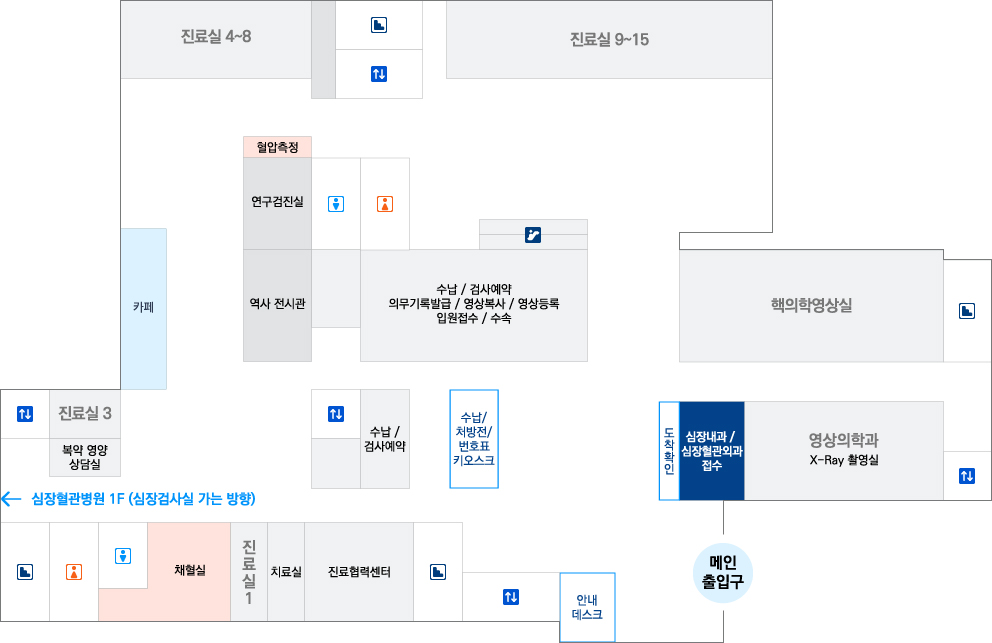 1층 Main hall 원내 위치도